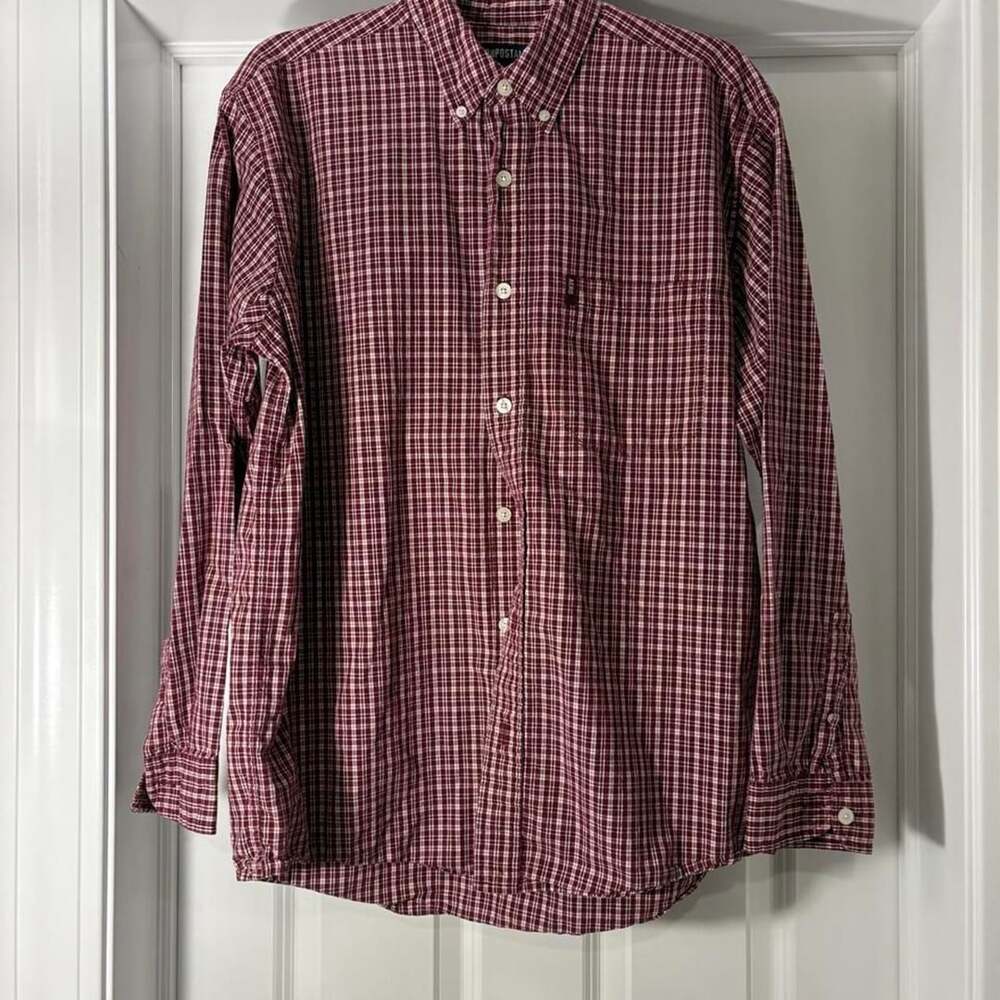 Aeropostale Vintage Red White Plaid Button-Up Shirt
